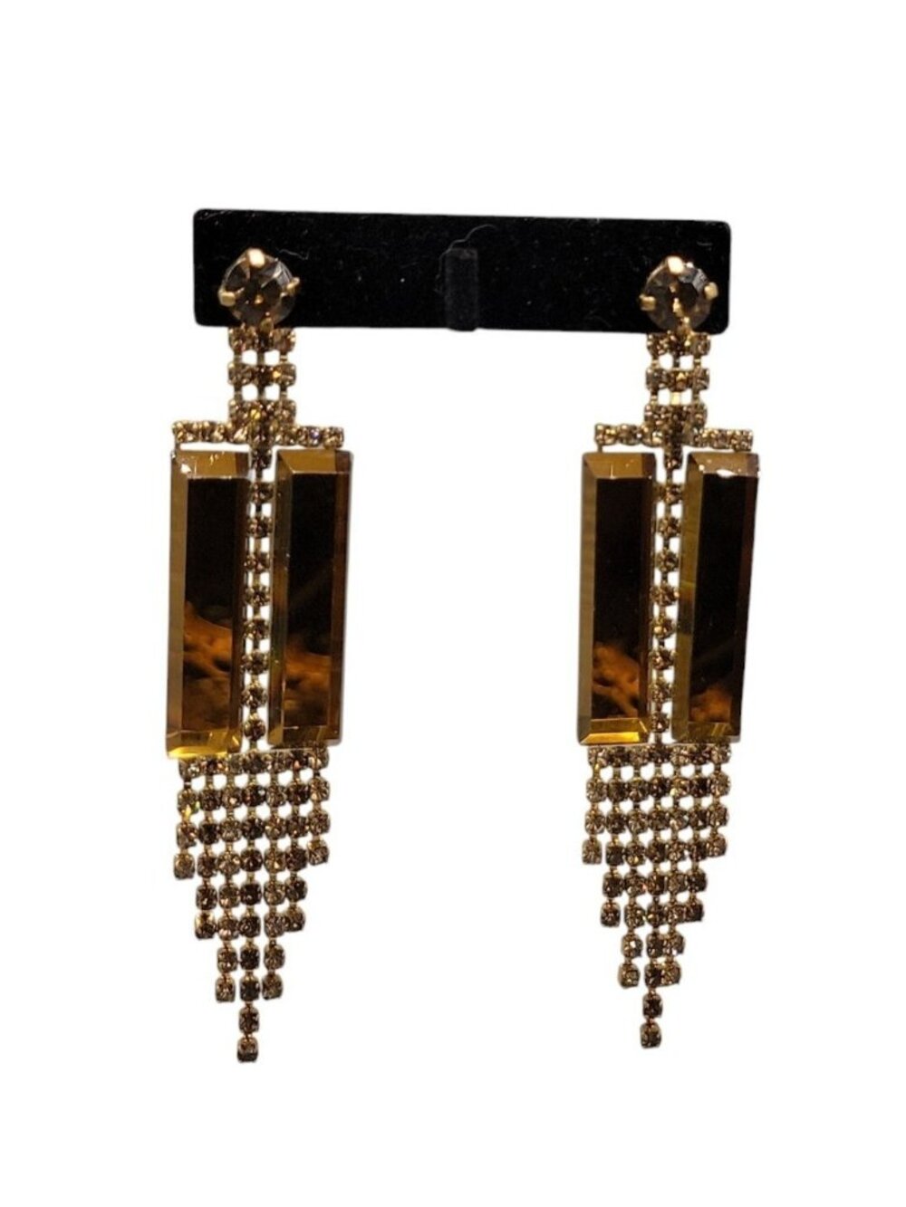 Vtg 1980s DOrlan Statement Drop Earrings 22k Gold Plated Fringe Shoulder Dusters
